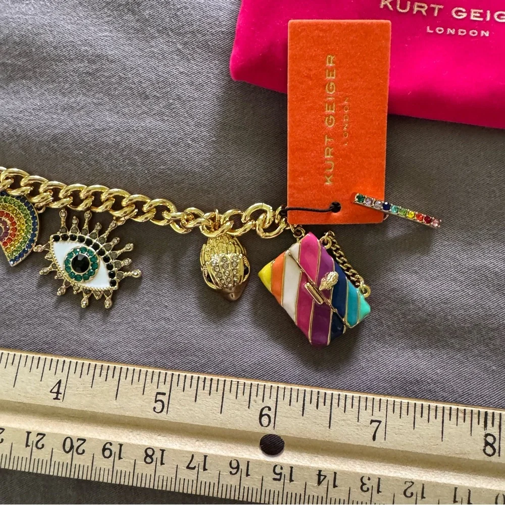 NEW NWT! KURT GEIGER LONDON Multi Charms Bracelet Charm Bracelet Be Kind